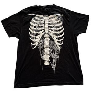 Way To Celebrate Black Halloween Skeleton Tshirt Size XL New without tag
